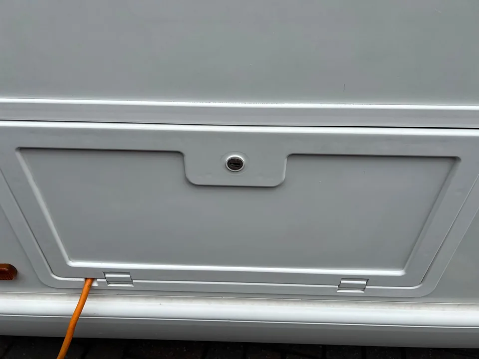Cleaning an exterior caravan locker